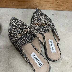Steve Madden Animal Print Chain Detail Mules